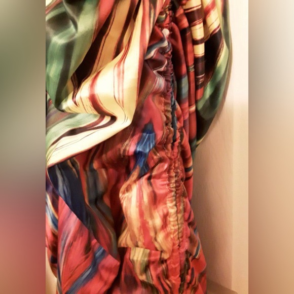 AKIRA MULTI-COLORED RUCHED DRESS SIZE: XL - Picture 4 of 4